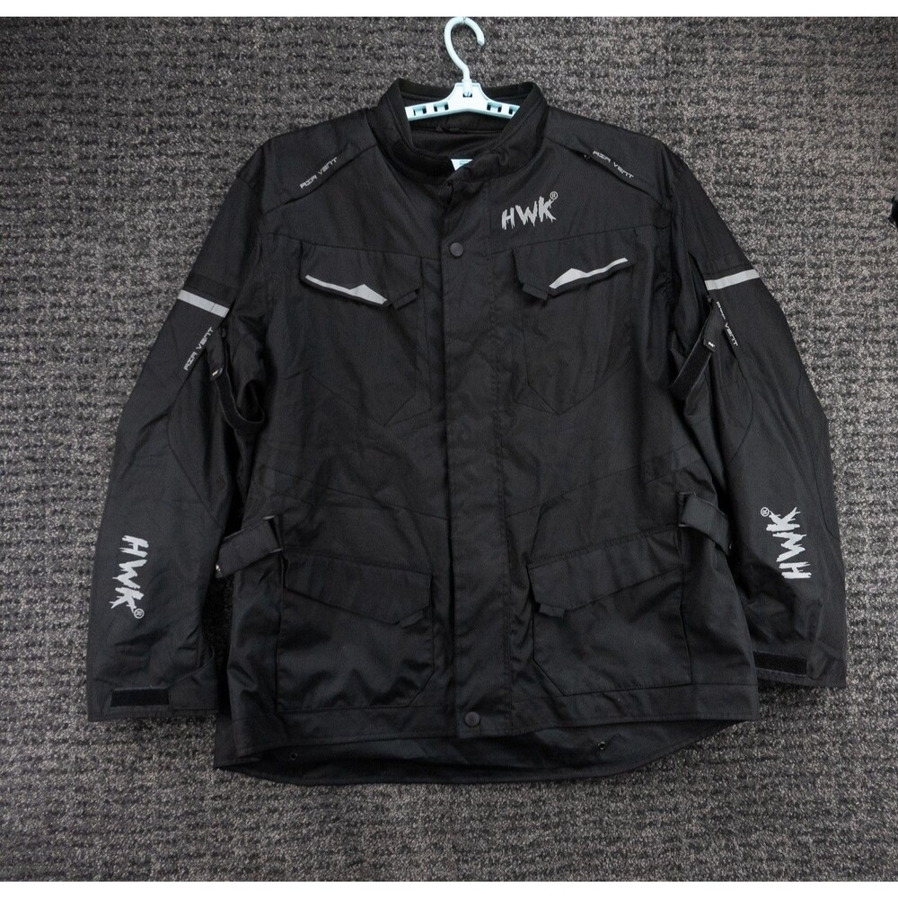 HWK Motorcycle Riding Jacket Mens 5XL Black Adventure Tour Air Vent Reflective